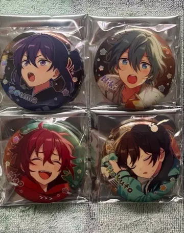 앙스타 동심진장 캔뱃지 니키 사오마 마오 호쿠토 4점