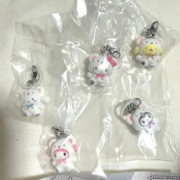 산리오 메지루시 액세서리 복슬복슬 스노우 플로키 가챠 세미 컴프