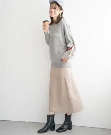 ikka 속기모 본딩 롱 스커트