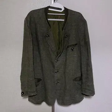 Distler 티롤리안 자켓 테일러드 린넨 노카라 유로 구제 의류