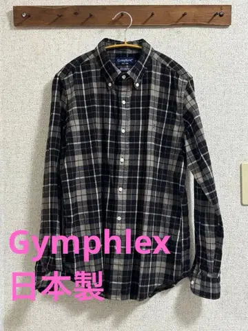 Gymphlex 짐플렉스 플란넬 셔츠 체크 버튼 다운 일본제 S