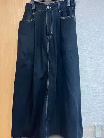 graphpaper 데님 롱 스커트 블랙