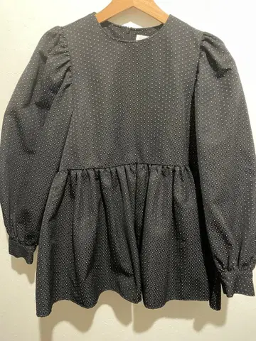 OHGA 패턴 블라우스 블랙