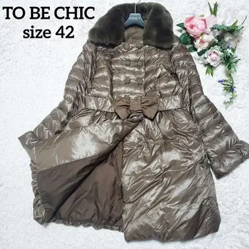 TO BE CHIC 42 LL 리본 벨트 부착 A라인 다운 코트 새상품급