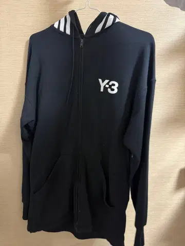 Y-3 풀 집업 후드티 블랙