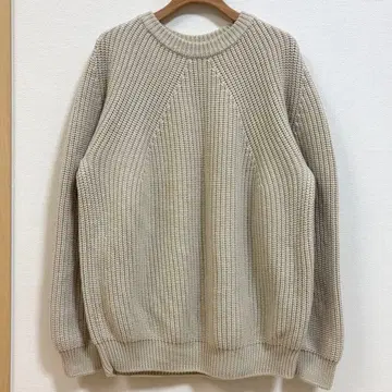 BATONER 시그니처 크루넥 니트 남성용 사이즈 3 아이보리