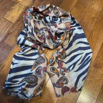 YARNZ 페이즐리 제브라 패턴 스톨