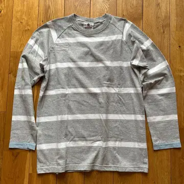 BARBARIAN 긴팔 티셔츠 M 그레이 화이트 스트라이프