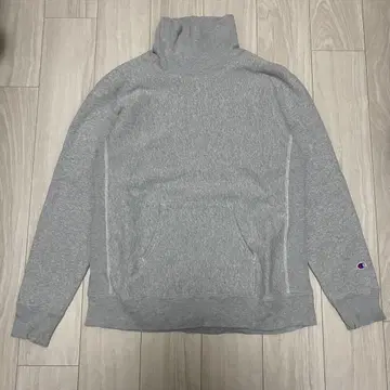 Champion 복각 맨투맨 하이넥 리버스 위브 청단택 그레이