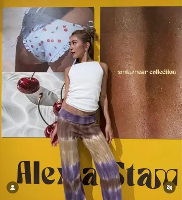 새상품*ALEXIA STAM*타이다이 플레어 팬츠*퍼플*이지 팬츠