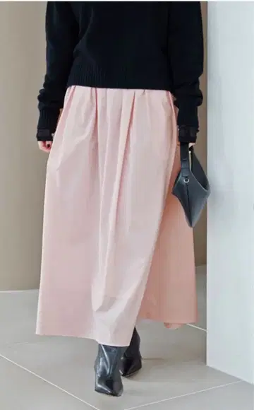 [ 새상품급 ] IENA 턱 개더 롱 스커트 핑크 36