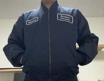 네이비 봄버 자켓 자수 포함