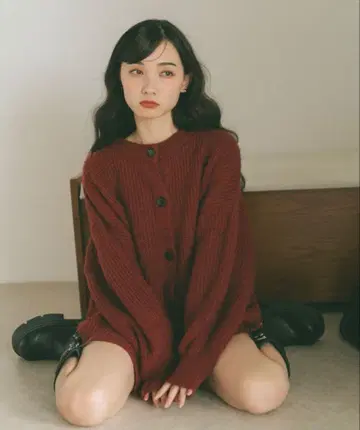 VANNIE U 믹스 오버 니트 가디건