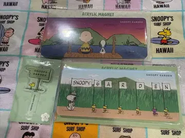 스누피 정원 아크릴 마그넷 피크 3종 세트