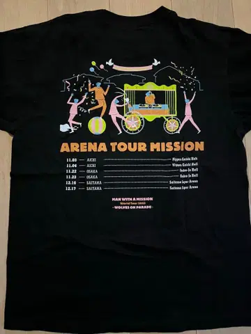 MAN WITH A MISSION 맨위즈 투어 T셔츠 L