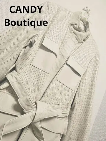 CANDY Boutique 퍼포레이티드 가죽 트렌치코트