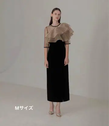 Leja 비대칭 티어드 프릴 3WAY 벨로아 I라인 드레스 원피스