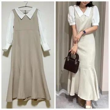 AnMILLE 옷깃 바이컬러 원피스