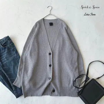 새상품급 스픽 앤 스팬 편직 V넥 가디건