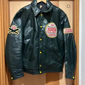 80s 올 가죽 바시티 자켓 빈티지 USA제