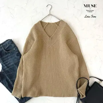 DeuxiemeClasse J-CODE 아제 V넥 풀오버 베이지