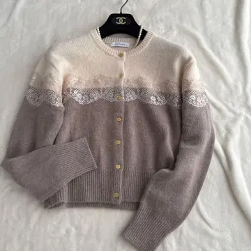 라토타리테 레이스 가디건 바이컬러