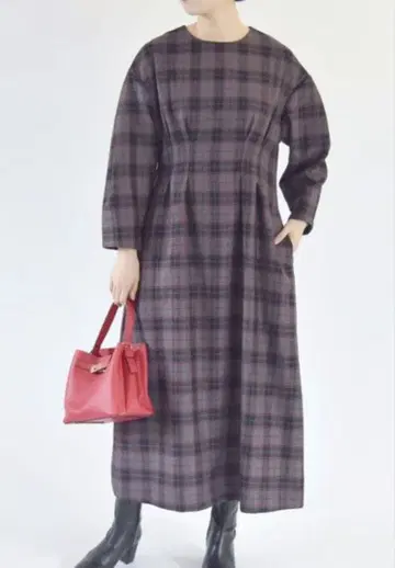 SHIPS quaranciel 체크 무늬 원피스 그레이