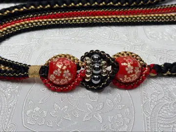 a-905 순수 실크 허리띠 후리소데 성인식 펄 장식 전사 구슬 벚꽃