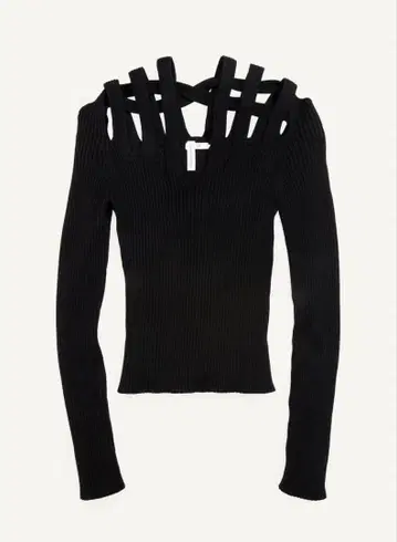 H&M x Glenn Martens 콜라보 컷 아웃 리브 니트탑