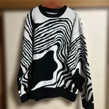 INHERIT 모노톤 파도 무늬 니트 남성용 M