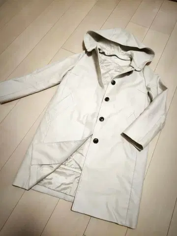 이에나*IENA 라이트 베이지*2way 후디드 코트*노카라 코트