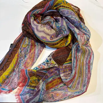 ETRO 실크 페이즐리 무늬 스톨