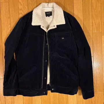 BEAMS 네이비 코듀로이 보아 자켓