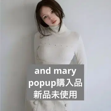 andmary 메리 터틀 니트 탑 아이보리