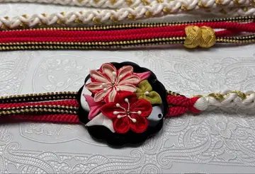 a-918 순수 실크 허리띠 후리소데 성인식 츠마미자이쿠 꽃