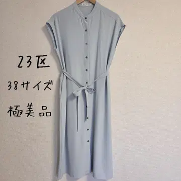 23구 슬리브리스 셔츠 원피스 38 사이즈 라이트 블루