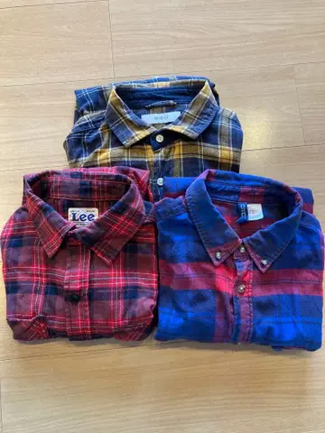 플란넬 셔츠 3장 세트 Lee 등