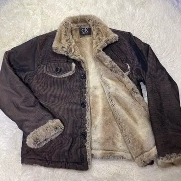 Calvin Klein 쉘파 데님 자켓 인조 모피 L~XL