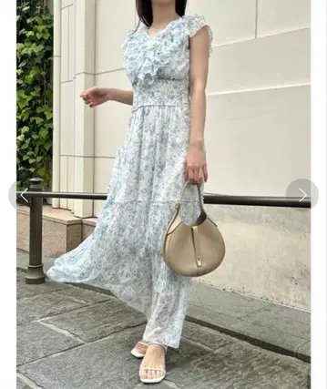 snidel Sustainable 플리츠 프릴 원피스