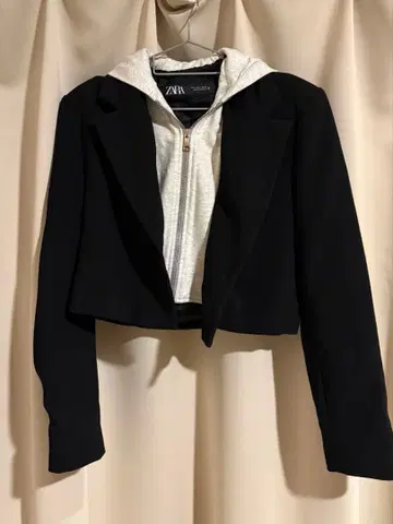 ZARA 후드 레이어 크롭 테일러드 자켓