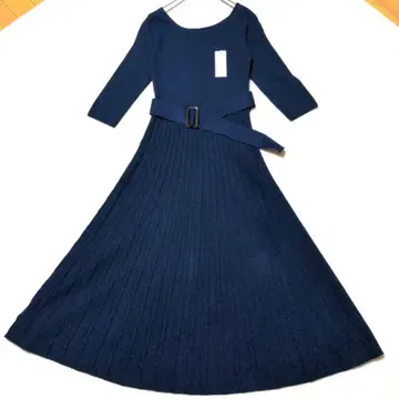 미사용 [ COCO DEAL ] 니트 플리츠 원피스 네이비 M 상당