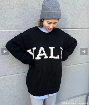 FRAMeWORK 프레임워크 북스토어 YALE 로고 니트 블랙