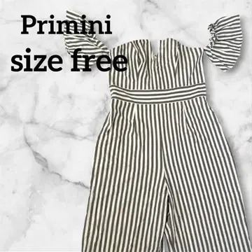 레어 Primini 프리미니 [ free ] 스트라이프 프릴 소매 올인원