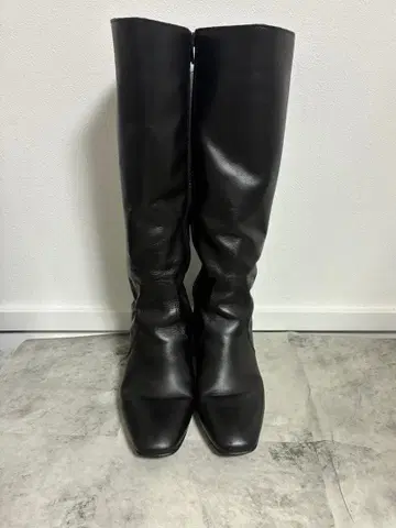 새상품급 어반 리서치 롱 부츠 가죽 블랙 와이드 힐 pagano