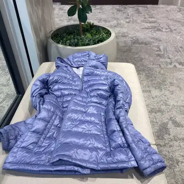 유니클로 다운 이너 다운 후드 부착 블루