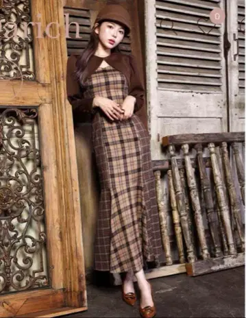 Darich 체크 앙상블 원피스