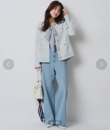 JUSGLITTY 컬러 트위드 자켓 화이트