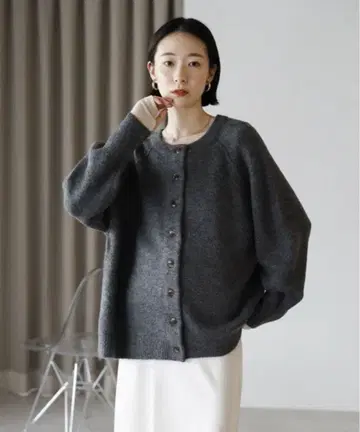 [ 새상품 ] 돌먼 슬리브 니트 가디건 차콜 아우터 가디건