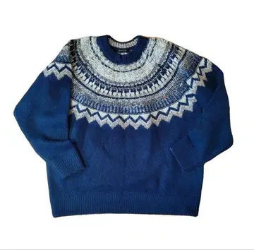 노르딕 니트 네이비 계열 M 레트로 구제 의류