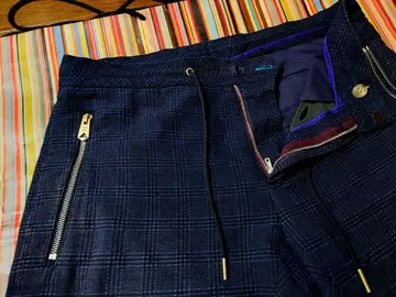 폴 스미스 현행 택 팬츠 금색 지퍼 스트레치